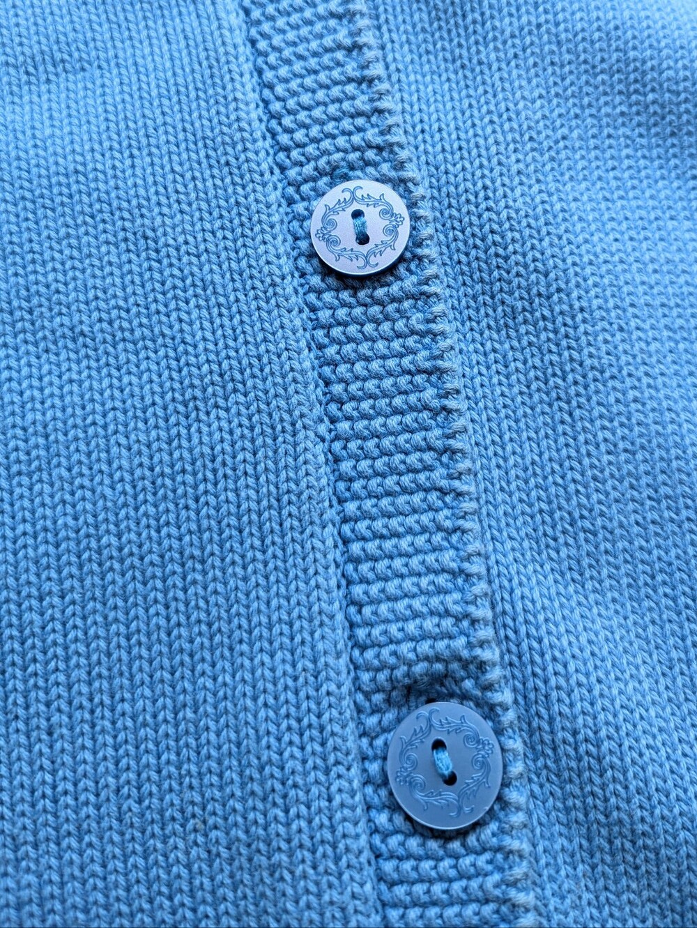 Vintage Cotton Northern Reflection Cornflower Blue Knit Cardigan - Picture 8 of 12